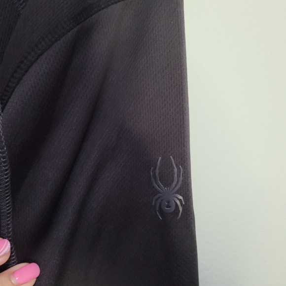 Spyder Black 1/4 zip Black Long sleeves Base Layer Top size M - Picture 3 of 4